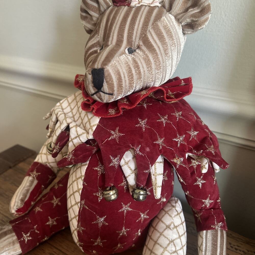 Mark Roberts 22" Jester Bear Stuffed Doll Animal Flemish Collection Vtg Xmas - Picture 4 of 8